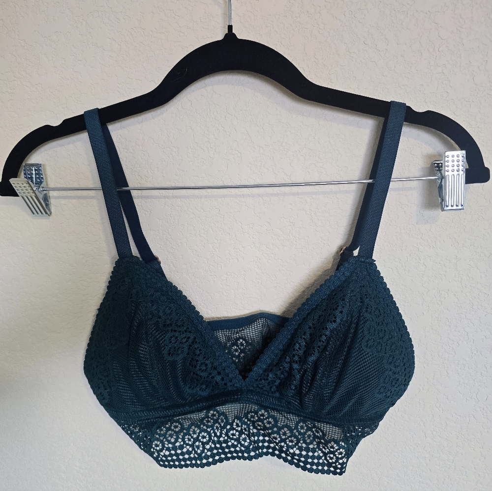 Aerie Green Teal Lace Bralette